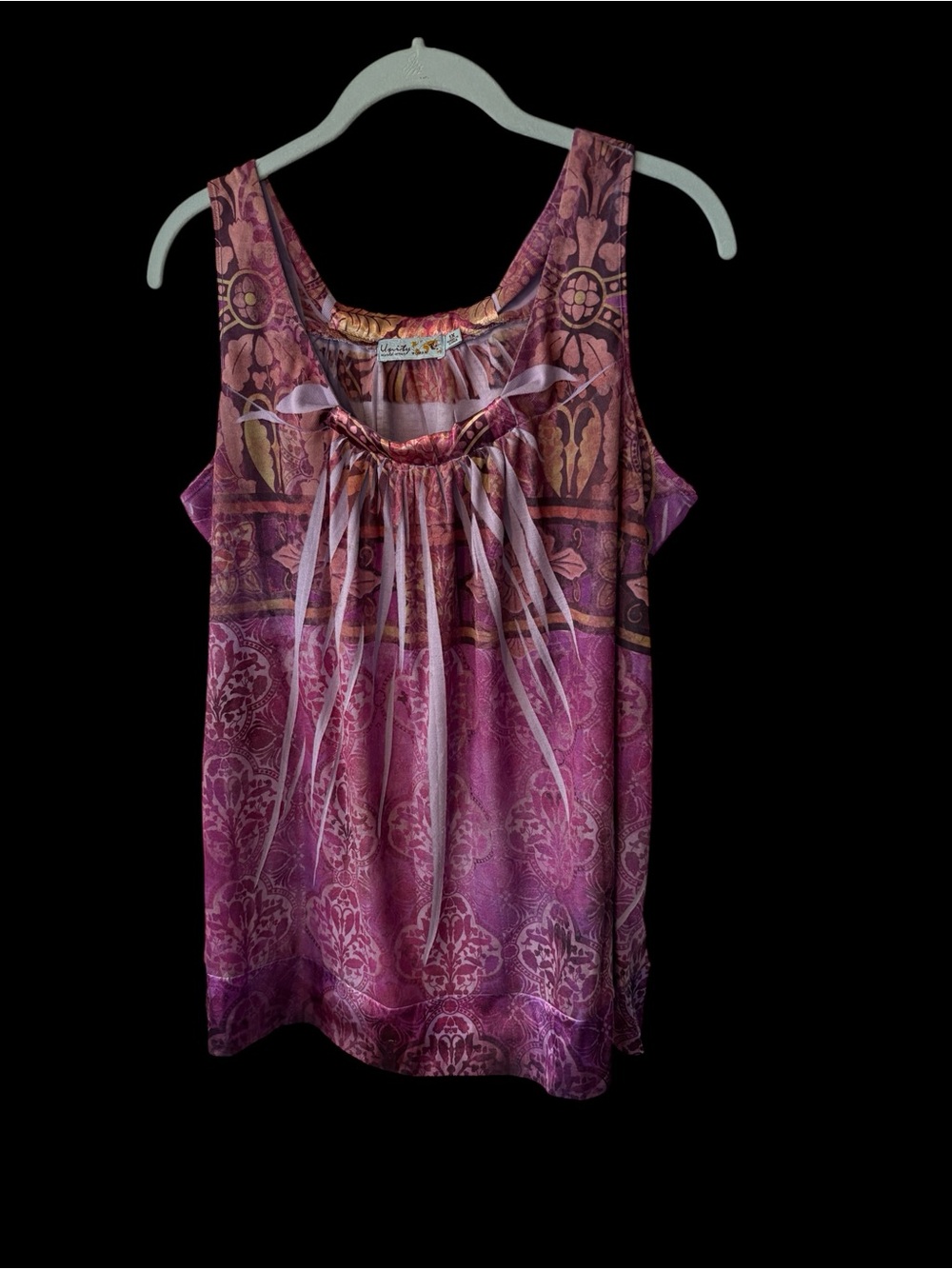 Women’s Unity World Wear Purple-Pink Boho Printed Sleeveless Tank